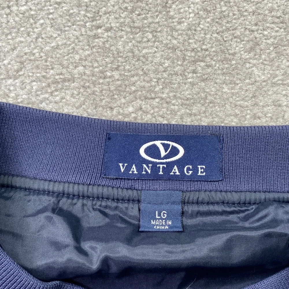 Vantage Villanova Pullover Windshirt Mens Large Navy Blue Embroidered Logo